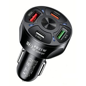 Tusk Volt 25W 4 Port  Fast Car Charger